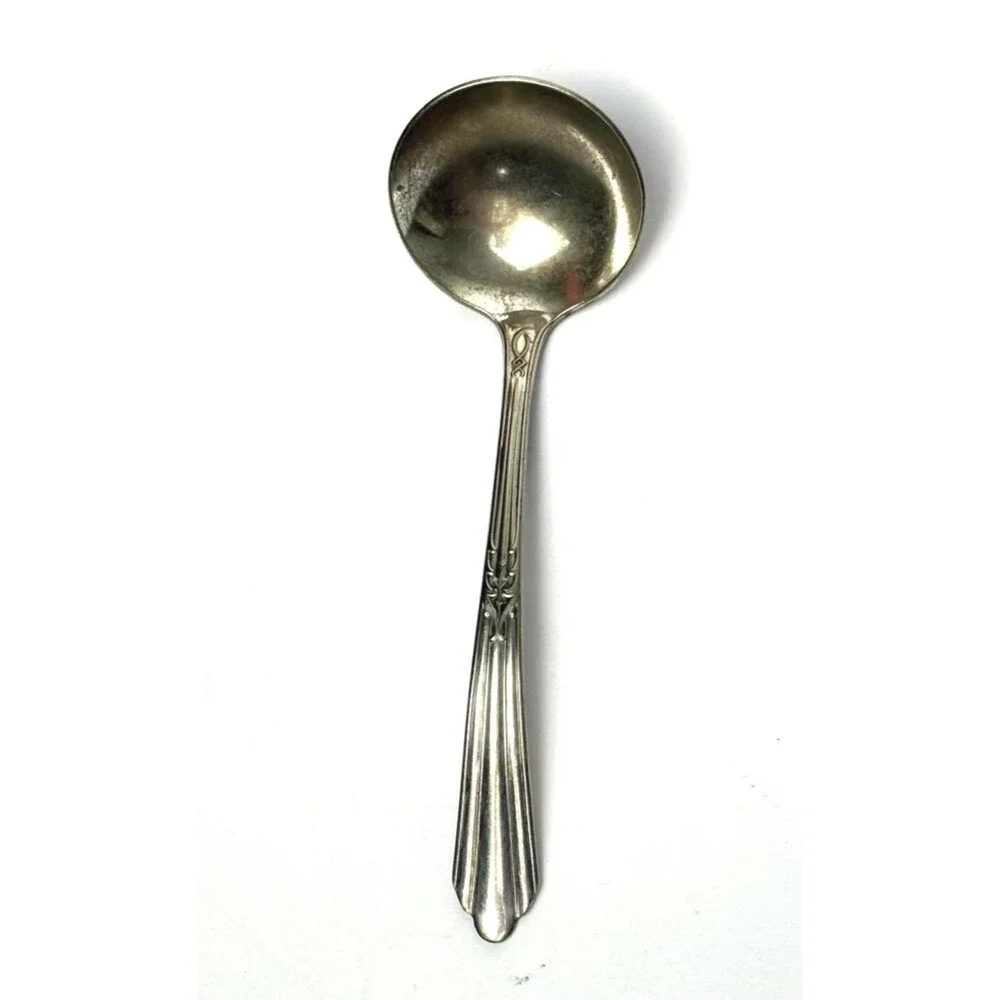National Silver Co Caroline Cream Ladle Vintage Art Deco Silverplate 20s 30s USA